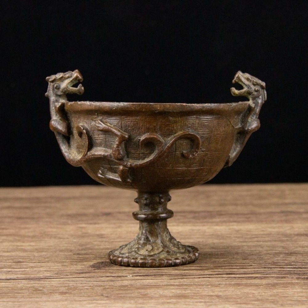 Vintage Collectible Ornaments - Antique-Style Double-Dragon Cup Ornament: Vintage Collectible
