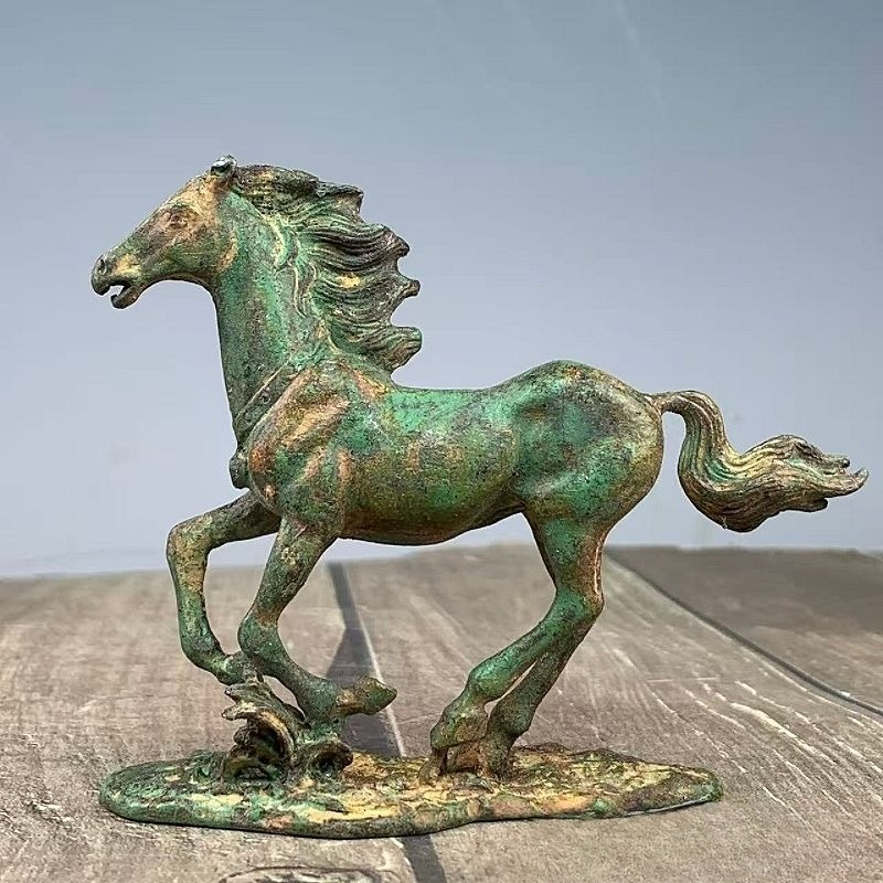 Vintage Collectible Ornaments - Antique Zodiac Horse Statue Galloping Horse