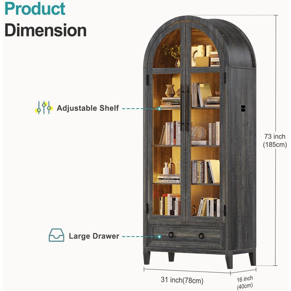 73 Arched Glass Display Cabine - Collectible Collection recension och pris