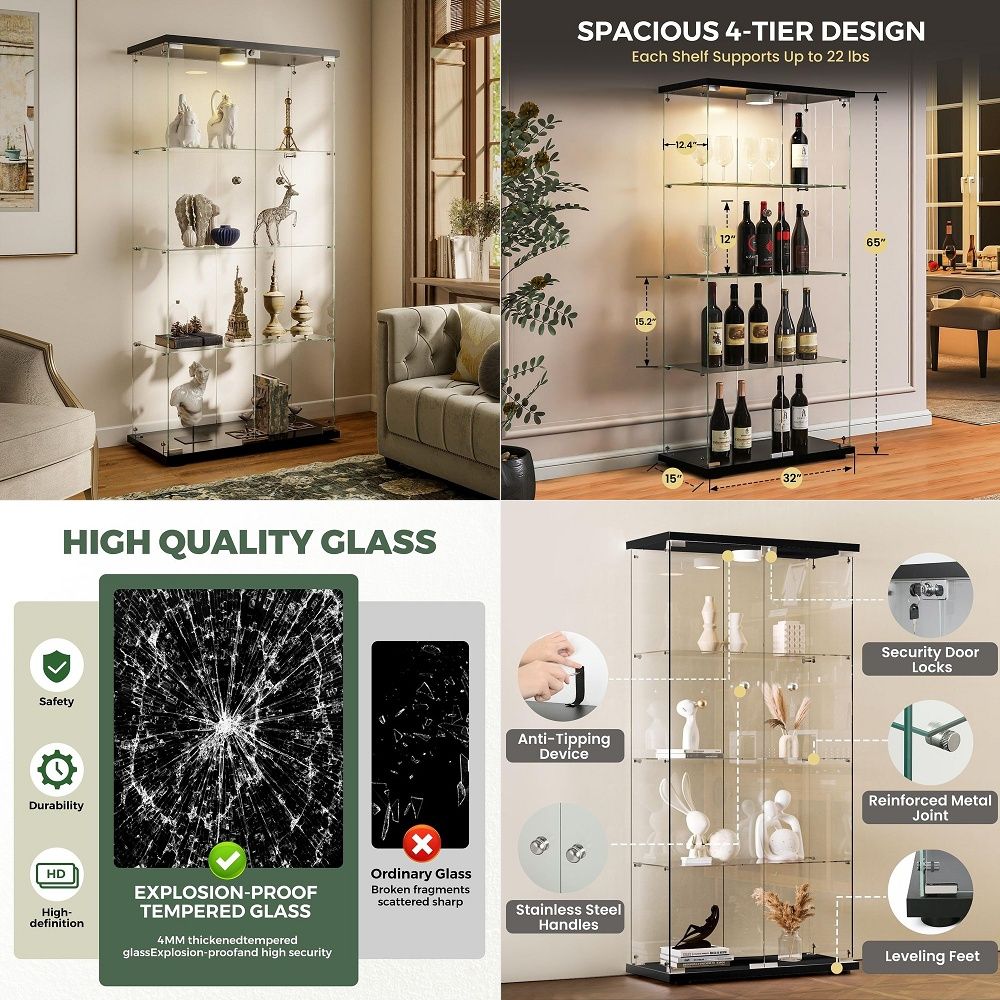 Display Cabinet with LED Light - Collectible Collection recension och pris