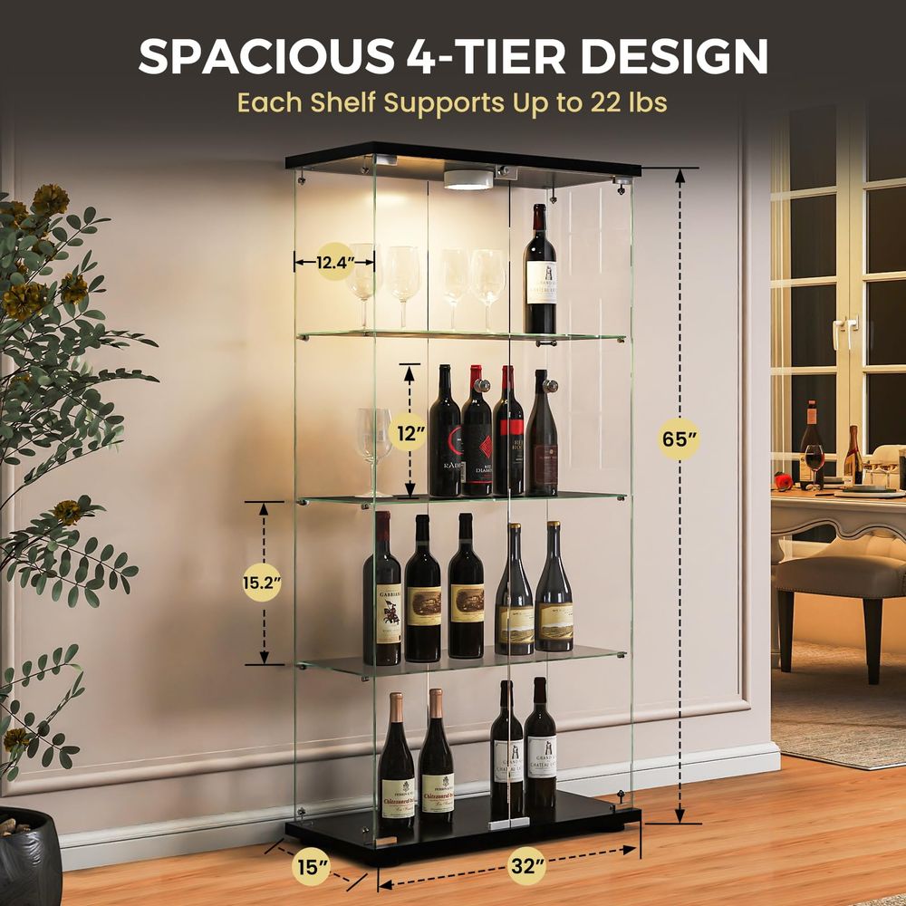 Display Cabinet with LED Light - Collectible Collection recension och pris