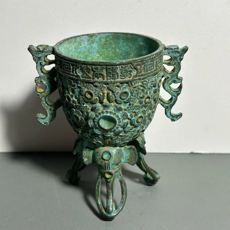 Antique Bronze Ritual Cup Doub - Collectible Vintage Wine recension och pris