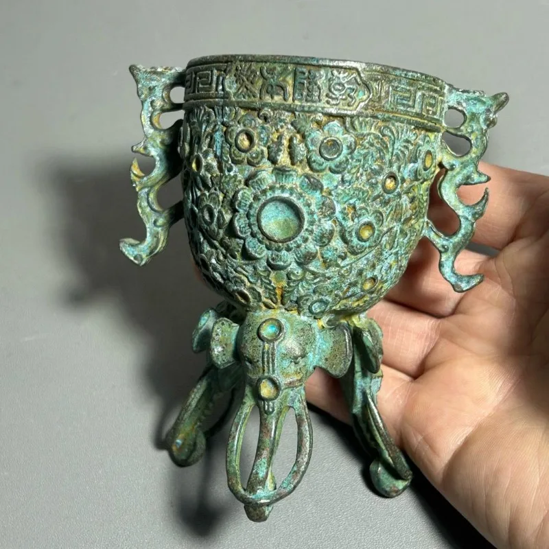 Antique Bronze Ritual Cup Doub - Collectible Vintage Wine recension och pris