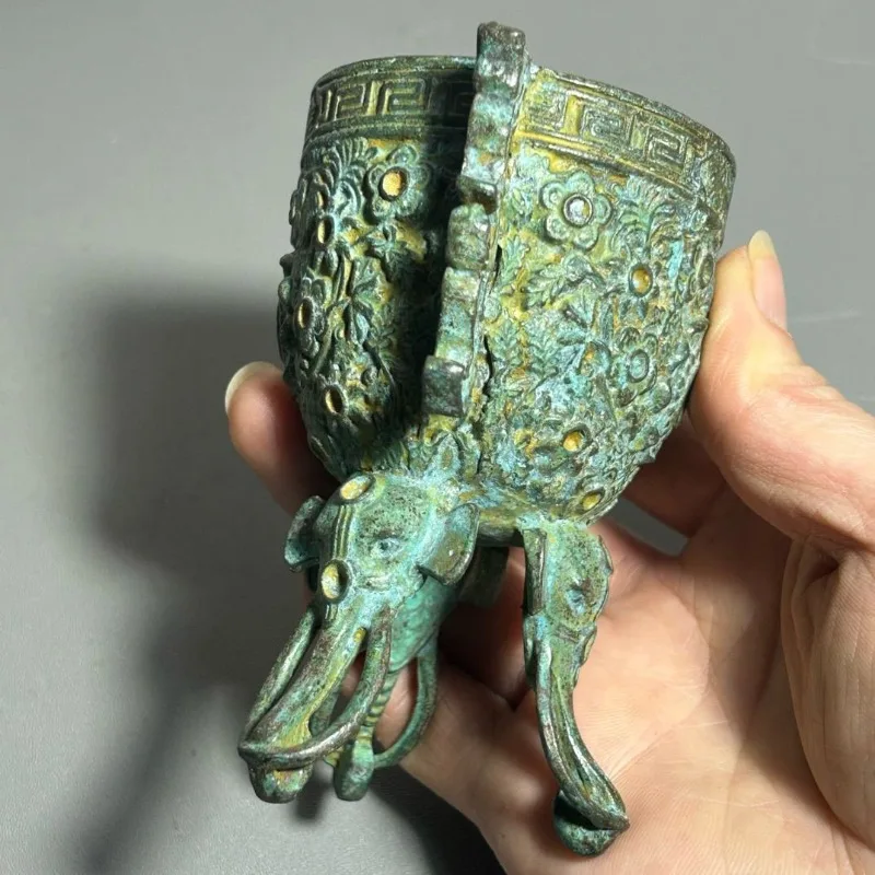 Antique Bronze Ritual Cup Doub - Collectible Vintage Wine recension och pris