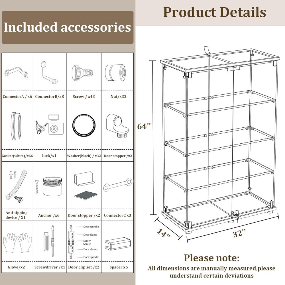 Tempered Glass Display Cabinet - Collectible Collection recension och pris