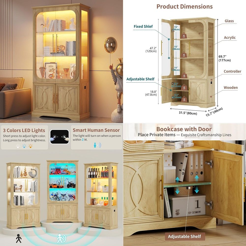 Display Cabinet with Glass Doo - Collectible Collection recension och pris