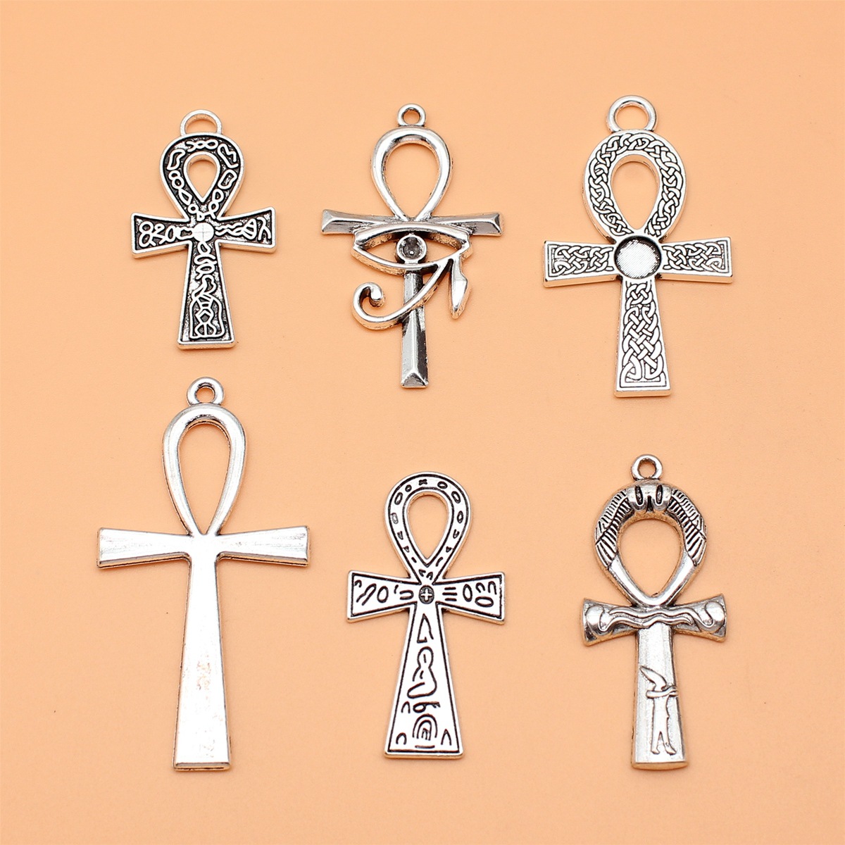 6pcs Antique Silver Color Key  - Vintage Collectible Jewelry recension och pris