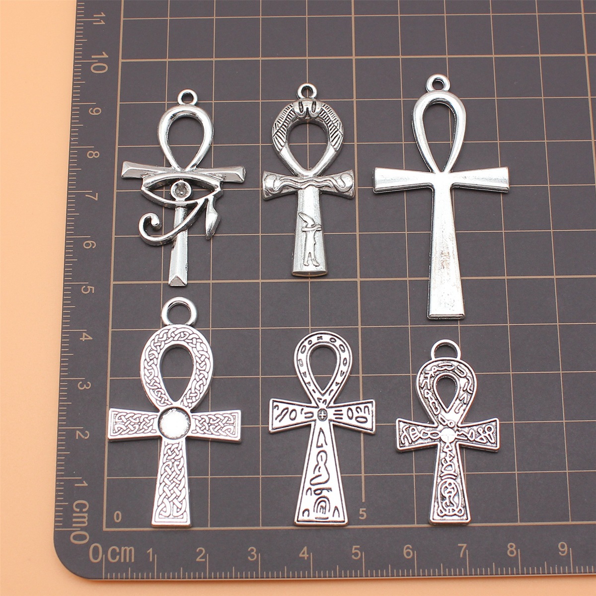 6pcs Antique Silver Color Key  - Vintage Collectible Jewelry recension och pris