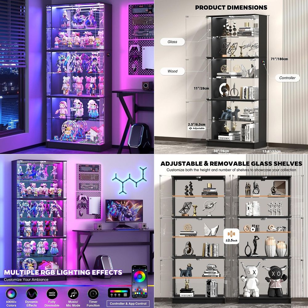 Display Cabinet with Glass Doo - Collectible Collection recension och pris