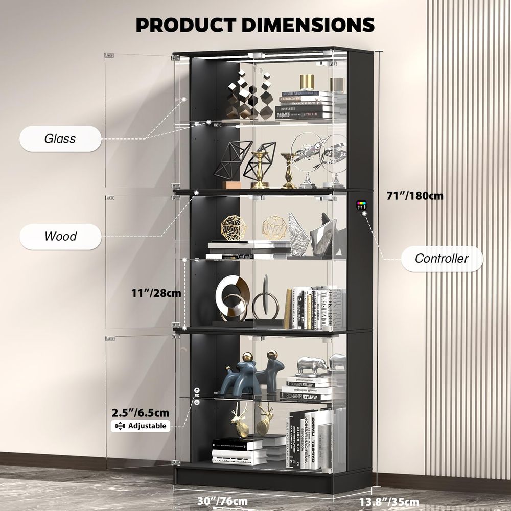Display Cabinet with Glass Doo - Collectible Collection recension och pris