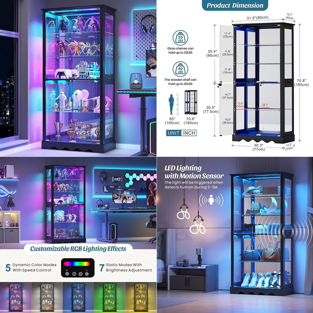 Display Cabinet with Glass Doo - Collectible Collection recension och pris