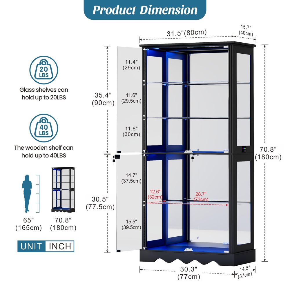 Display Cabinet with Glass Doo - Collectible Collection recension och pris
