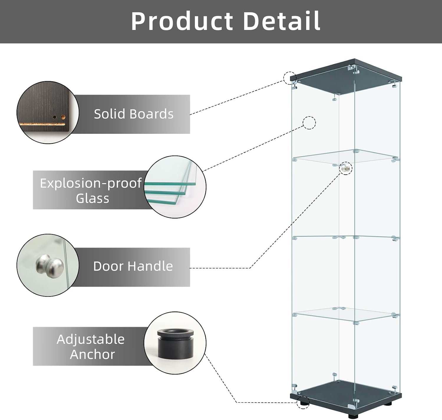 Glass Display Cabinet With Loc - Collectible Collection recension och pris