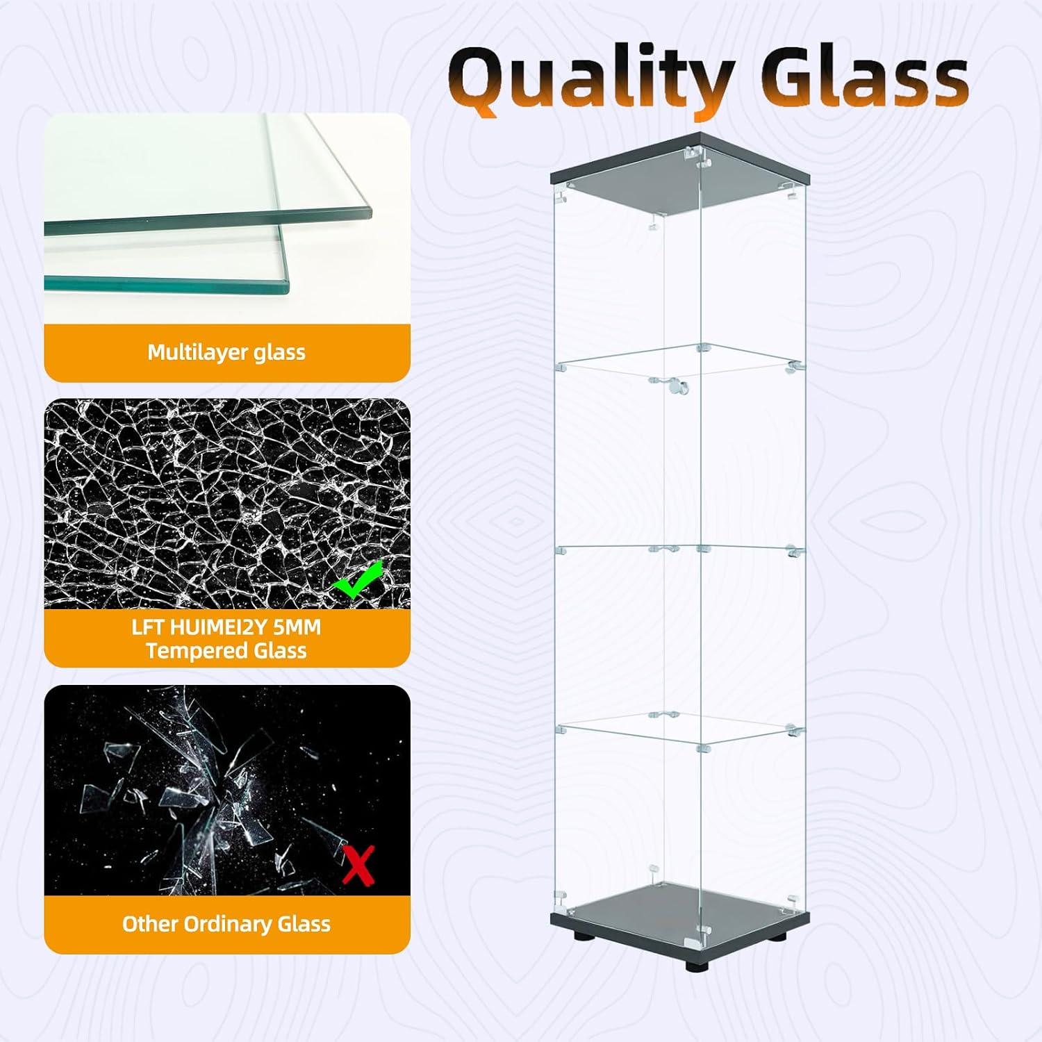 Glass Display Cabinet With Loc - Collectible Collection recension och pris
