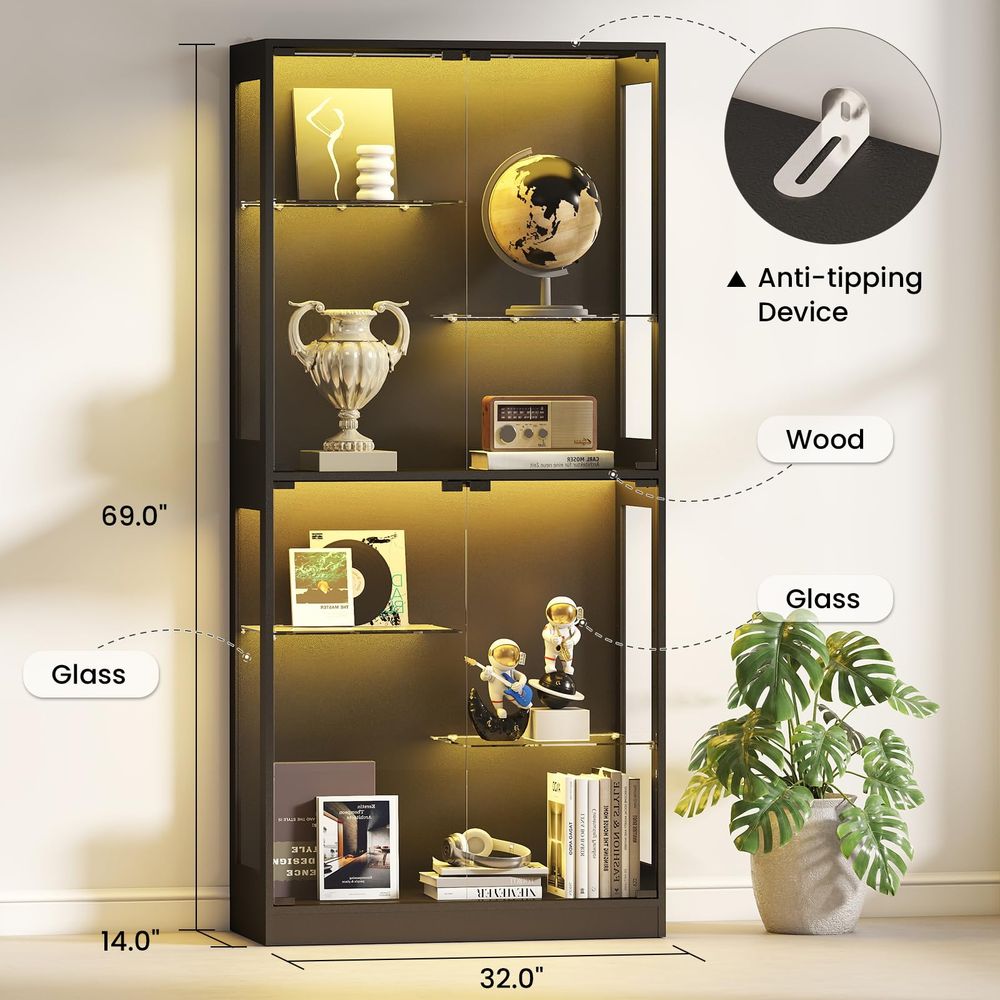 Display Cabinet with Glass Doo - Collectible Collection recension och pris