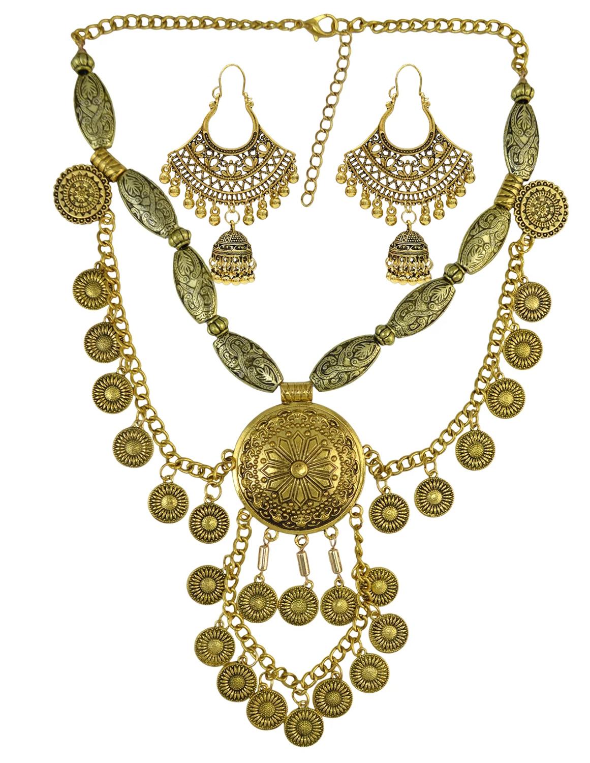 Boho Ethnic Big Choker Necklac - Vintage Collectible Coins recension och pris