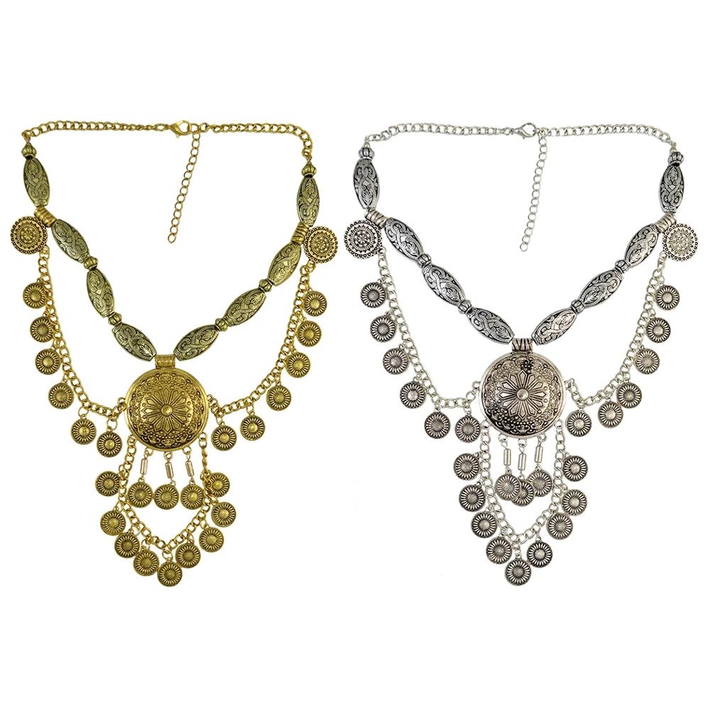 Boho Ethnic Big Choker Necklac - Vintage Collectible Coins recension och pris
